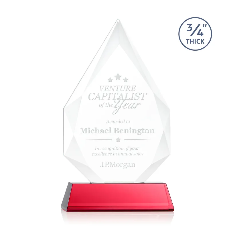 Deep Etch, Newhaven base, Red, 6.25" x 10.5" x 2"