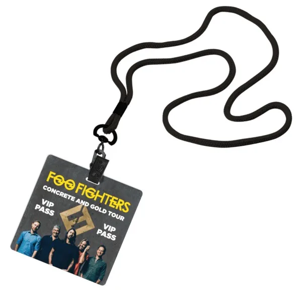 1/8" Polyester Cord Lanyard with Bulldog Clip and 3 1/2"x3 1/2" ID Badge view 2
