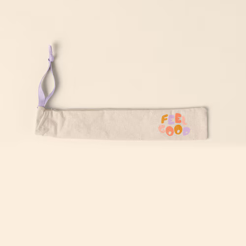 Natural Canvas Pouch For Reusable Straws