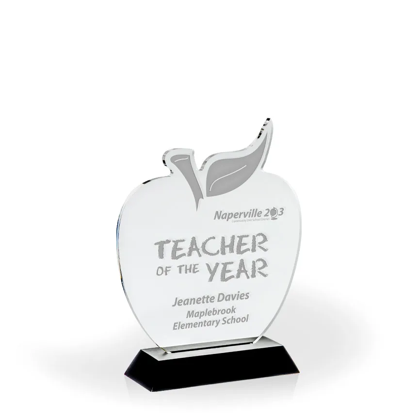 Apple Award with Black Wood Base - Engraved