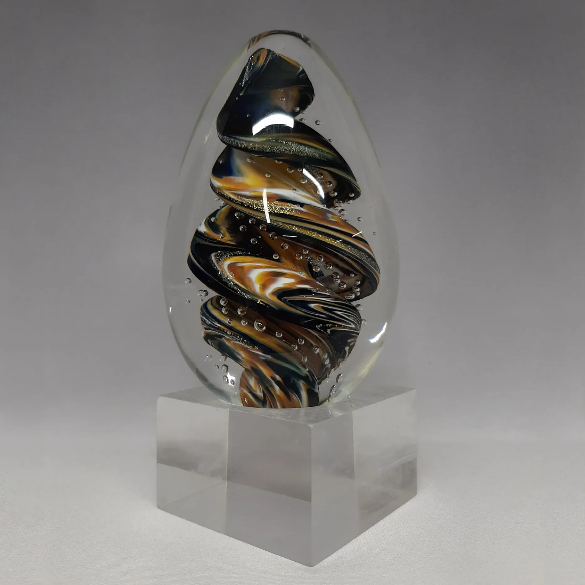 Art Glass Oval- Dichroic Earth view 2
