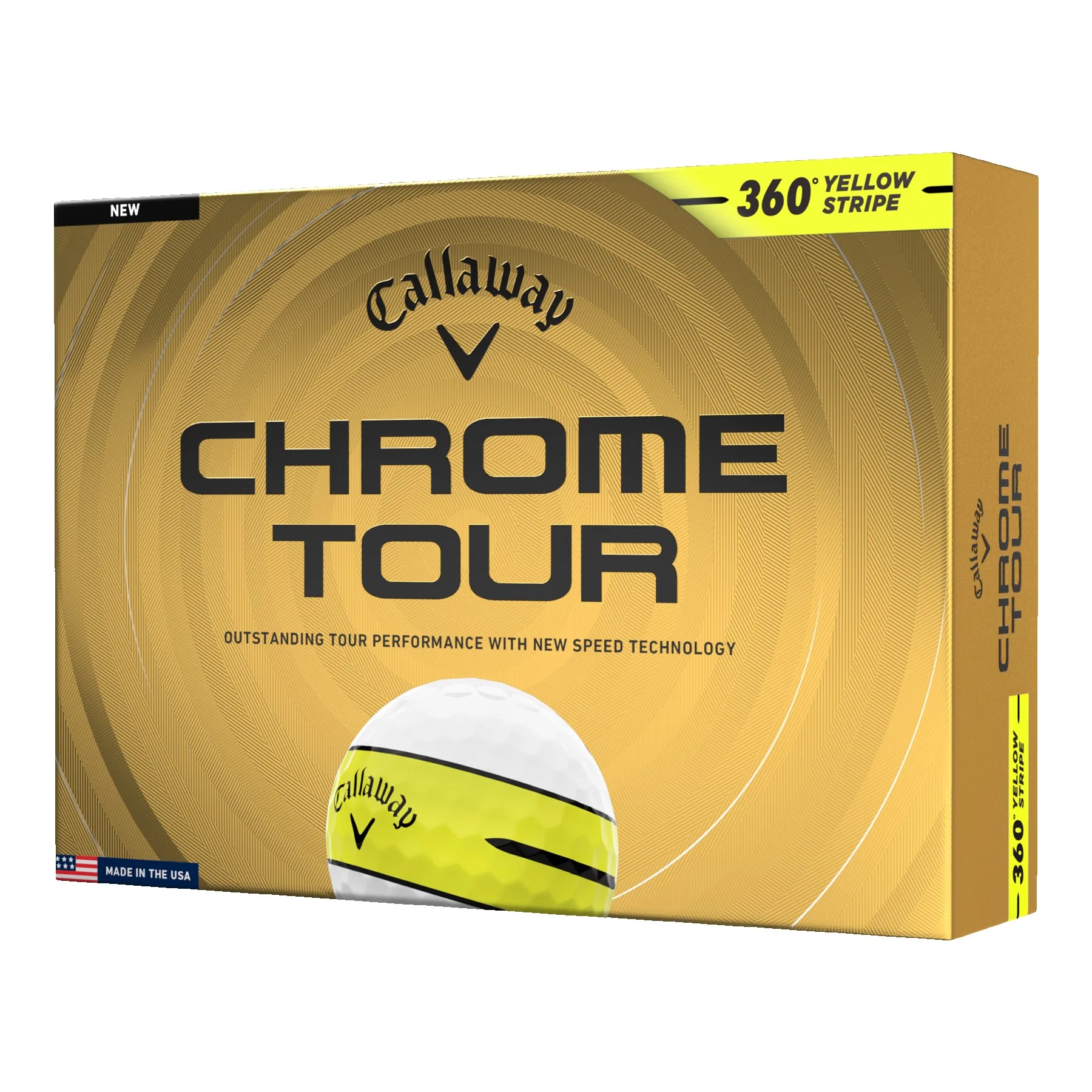 Callaway Chrome Tour 360 Yellow Stripe Golf Balls