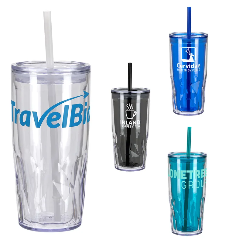 Luster 16 oz 2-in-1 Recycled Acrylic Straw Tumbler