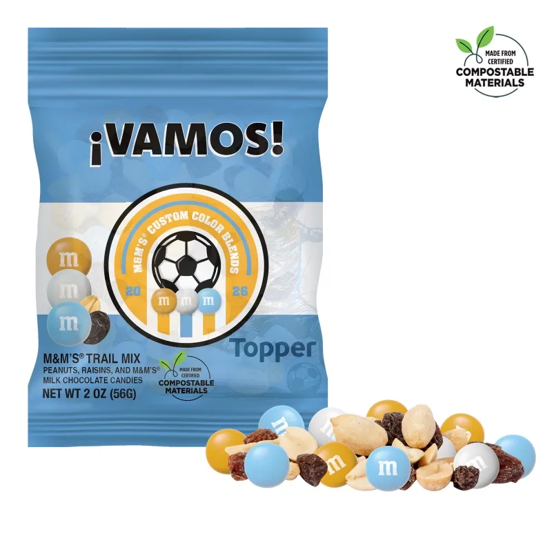 Soccer M&M'S Trail Mix, 2oz ECO-Digibag, Full Color, Color Choice view 3