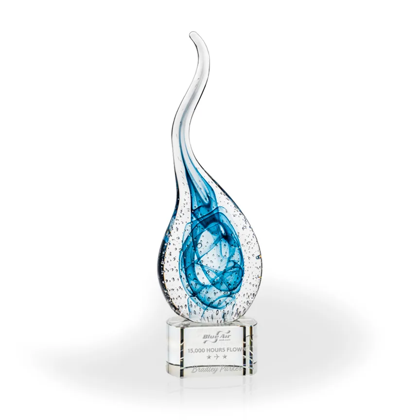 Milton Art Glass Award - Clear Base