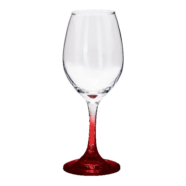 Chilled 10 oz Rioja White Wine Glasses with Color Bottom view 2
