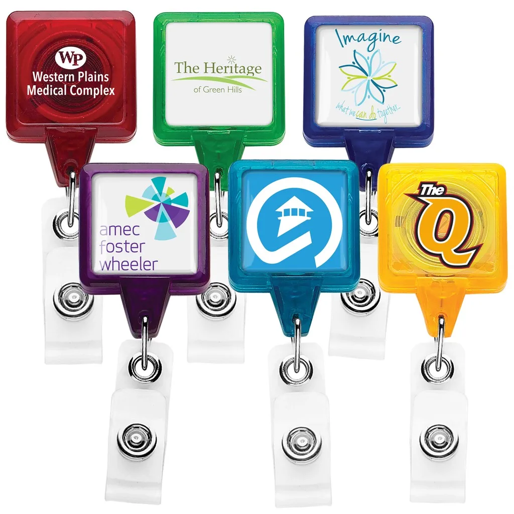 "Best" Translucent Square Retractable Badge Reel