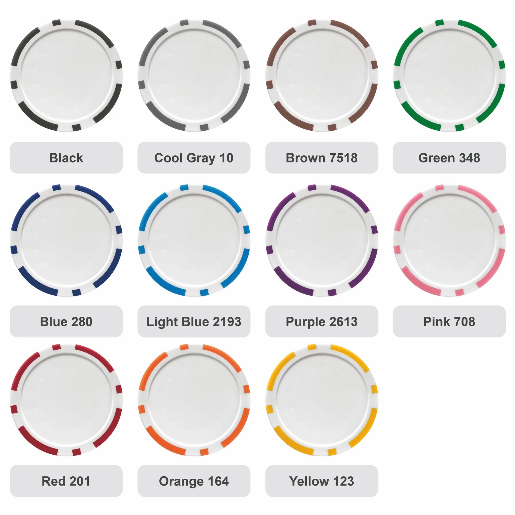 Poker Chip Color Options