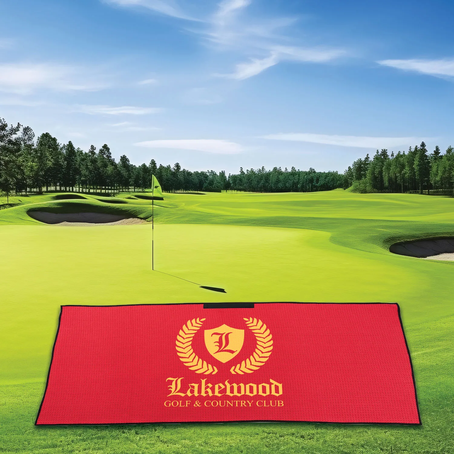 MaxxColor Waffle Golf Towel (17" x 40") view 4