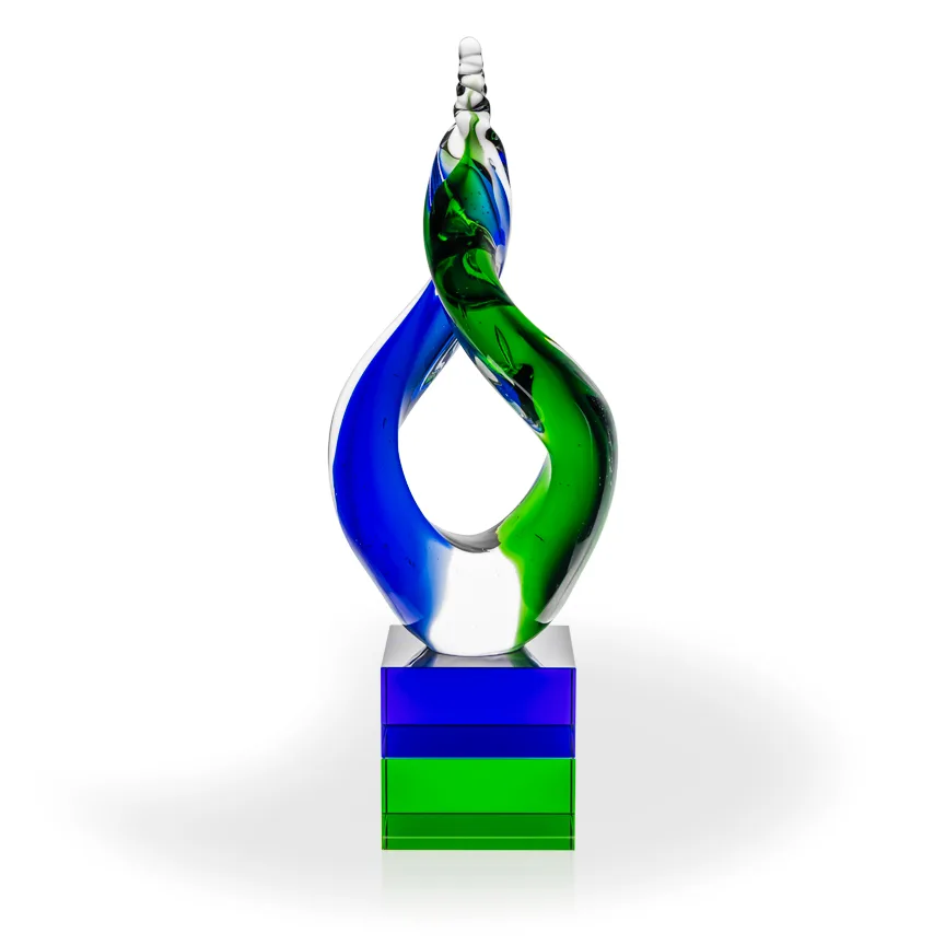 Delphia Art Glass Award - Blue/Green Base view 3
