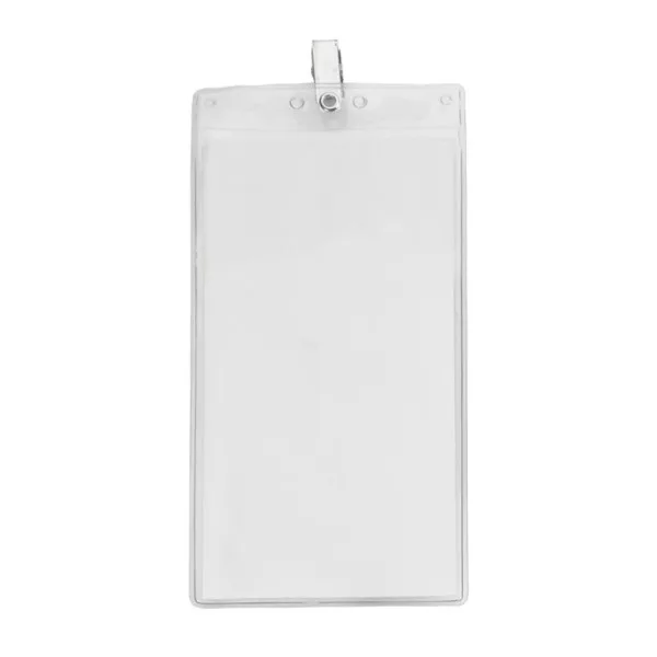 4" x 8" Blank Oversized Vertical Vinyl Pouch with Bulldog Clip view 2