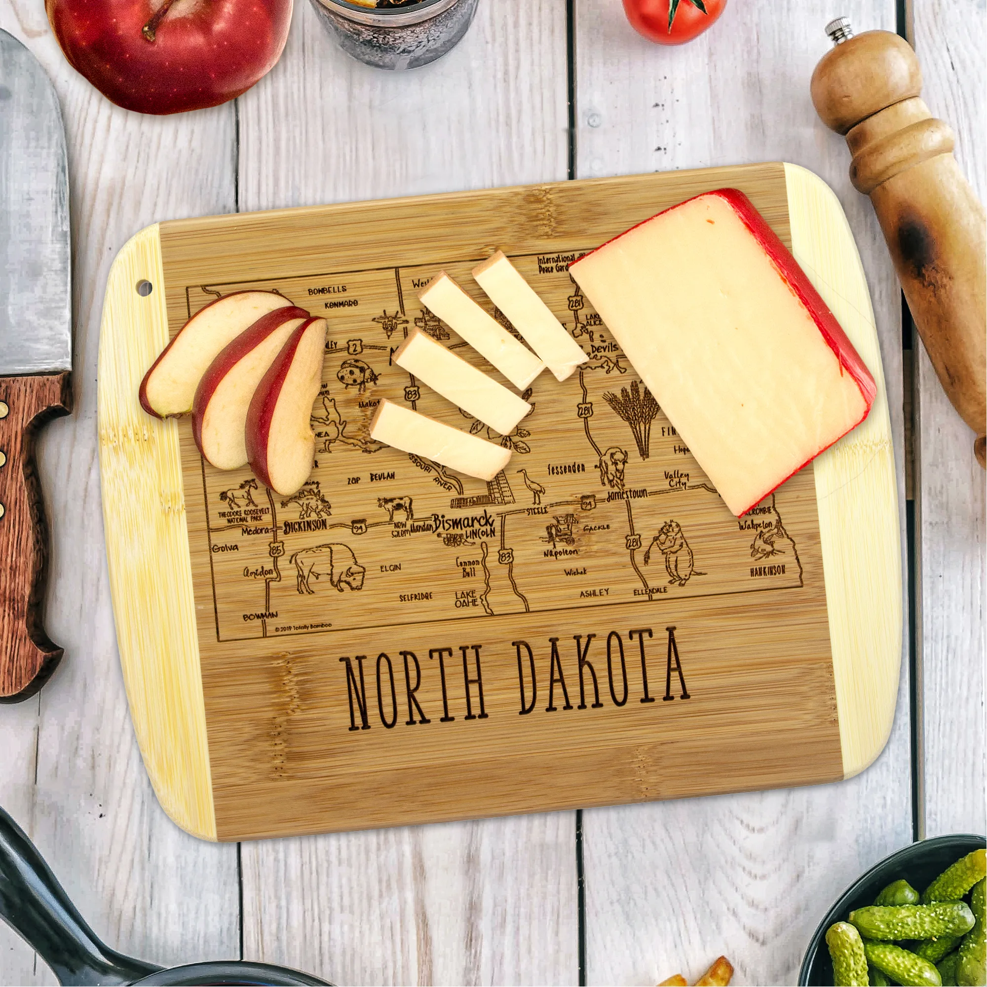 A Slice of Life North Dakota Serving & Cutting Board view 2