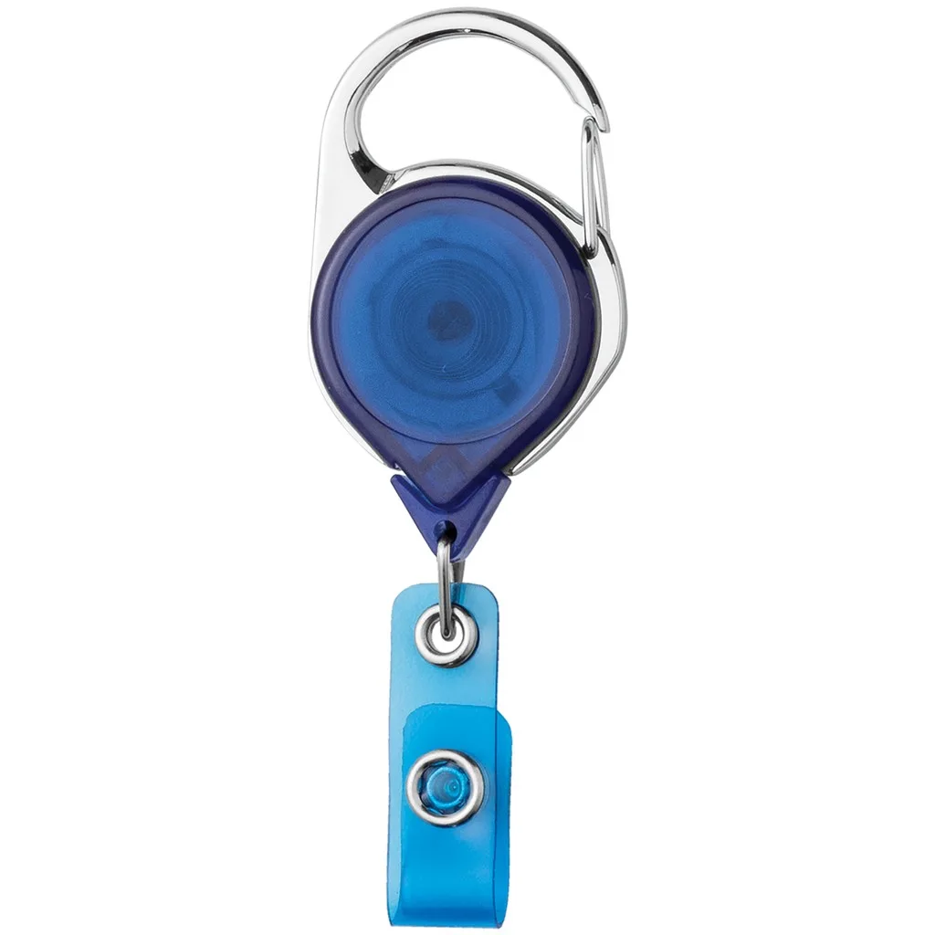 Carabiner Retractable Badge Reel w/belt clip - Translucent view 2