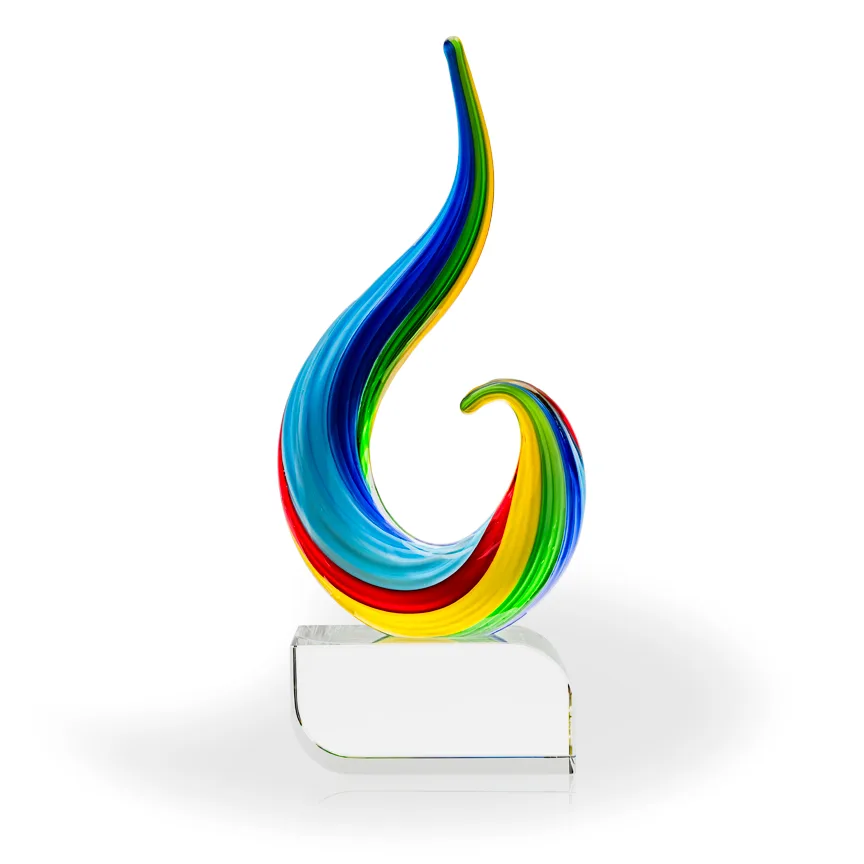 Brandon Art Glass Award - Clear Oblong Base view 2