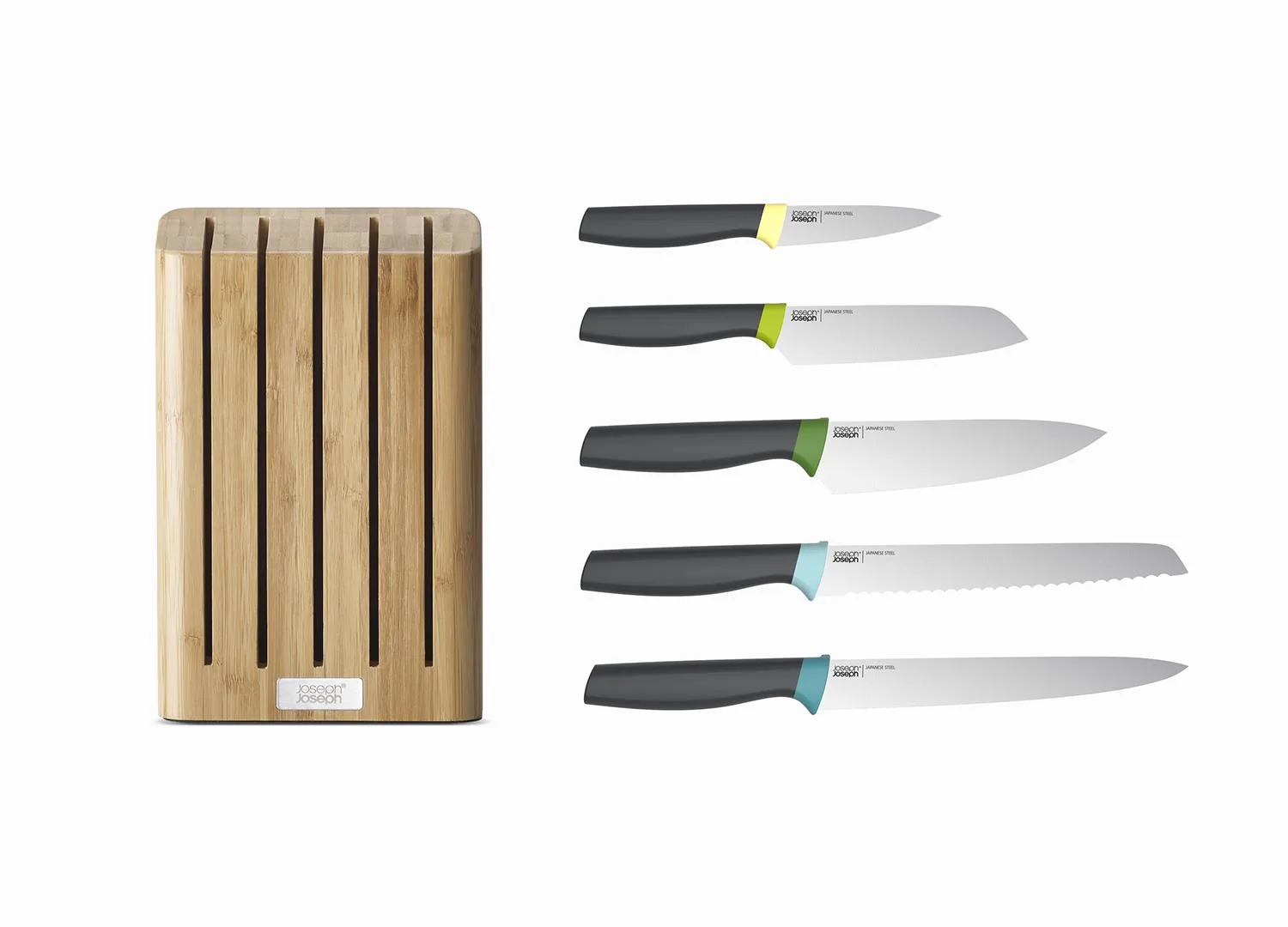 Joseph Joseph Elevate 6 Piece Compact Bamboo Knife Block Set
