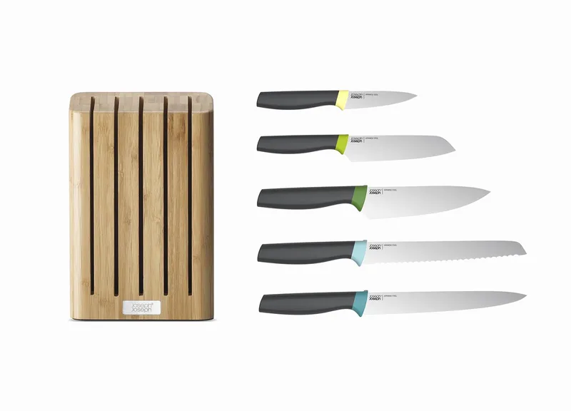 Joseph Joseph Elevate 6 Piece Compact Bamboo Knife Block Set