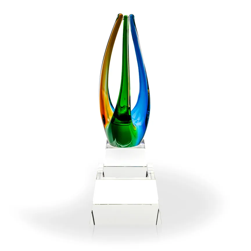 Owen Art Glass Award - Stacked Pyramid Base view 2