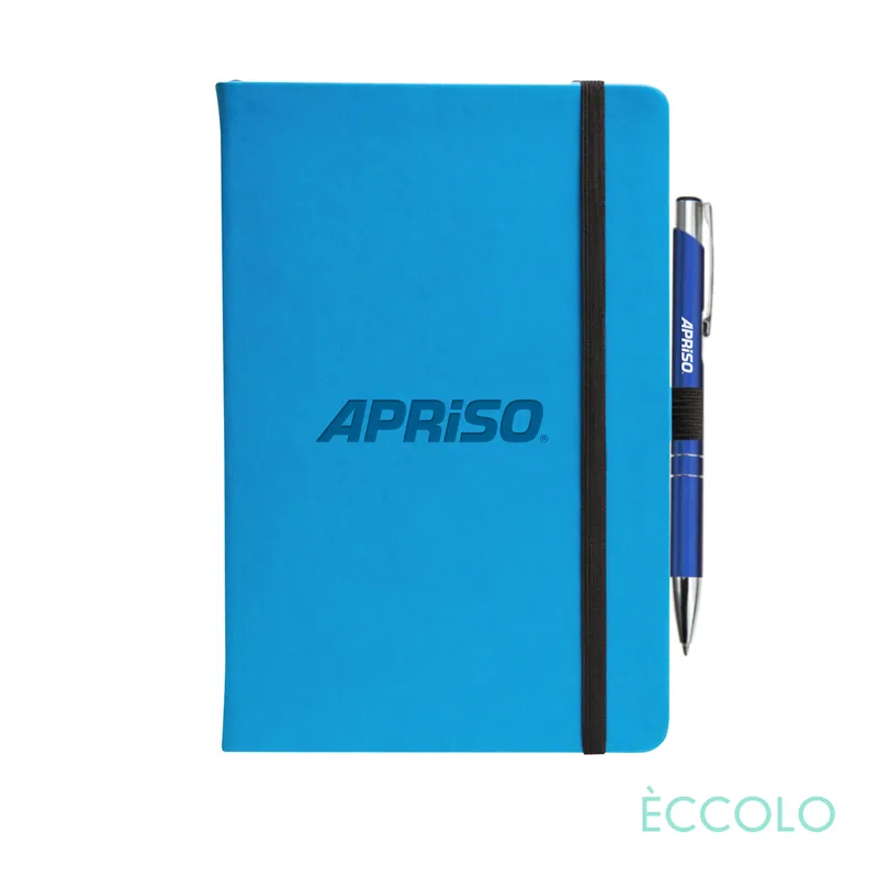 Journal & Clicker Pen, Teal Blue