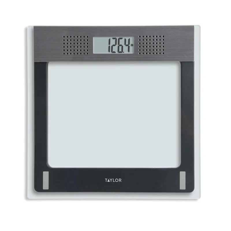 Taylor Clear Glass Digital Talking Bathroom Scale
