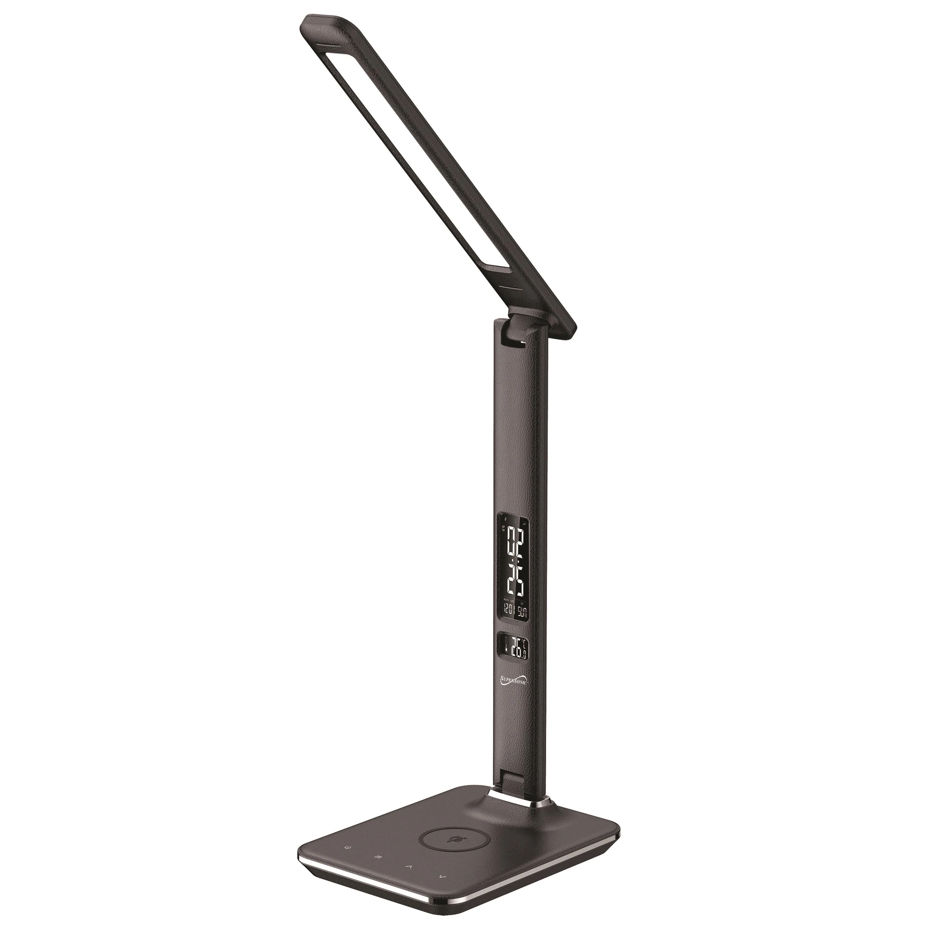 Supersonic® LED Desk Lamp w/Qi Wireless Charger (Black)