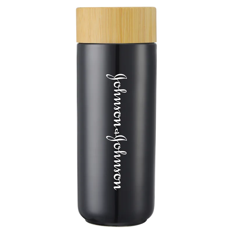 10 Oz. Ceramic Mug Bamboo Lid