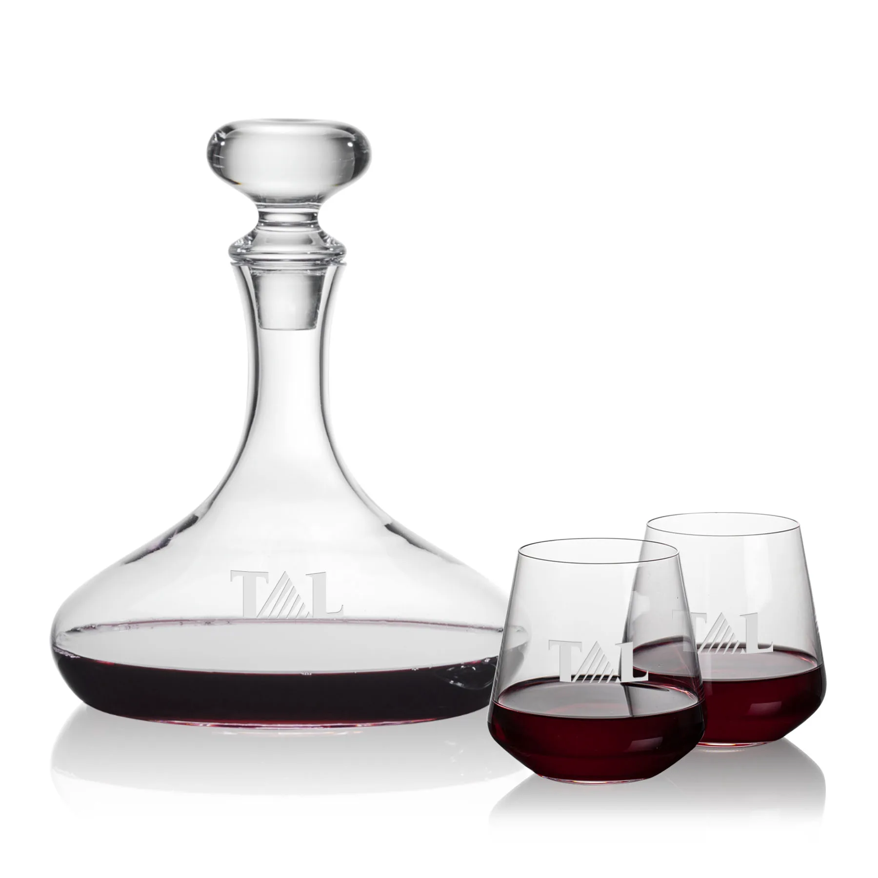Decanter & 2 Stemless
