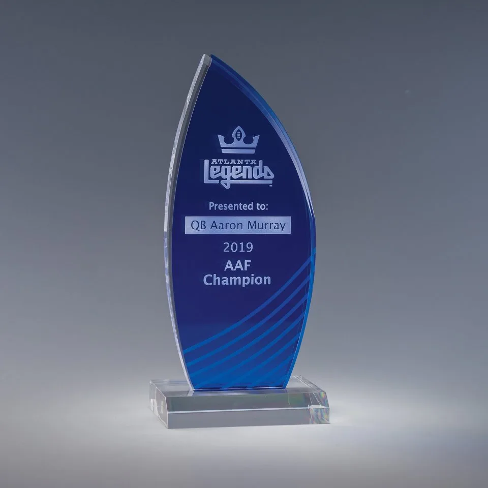 Flamma Blu Acrylic Award - Blue/Clear