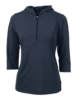 Cutter & Buck Virtue Eco Pique Recycled Half Zip Pullover Womens Hoodie view 2