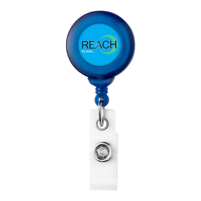 No Twist Round Retractable Badge Reel - Translucent