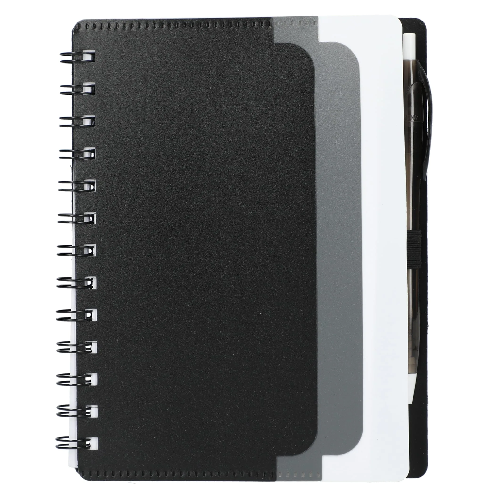 5'' x 7'' Recycled Dual Pocket Spiral Notebook w Pen view 2