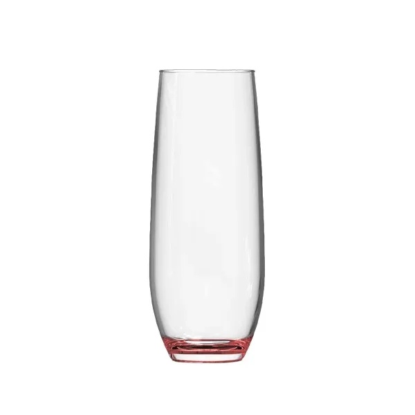 Jubilee 9oz Stemless Champagne Flute Glass with Color Bottom view 2