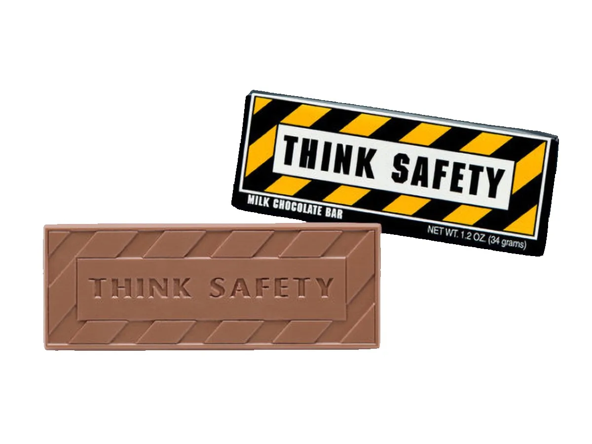Think Safety 2"x5" Themed Milk Chocolate Wrapper Bar