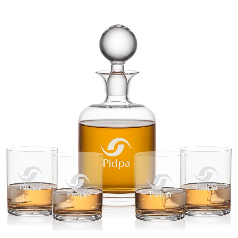 Decanter Set, Deep Etch, Decanter & 4 OTR